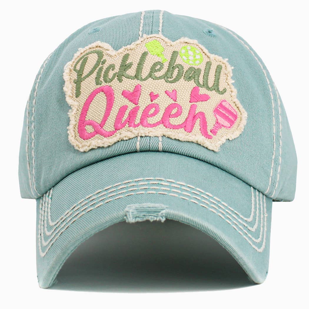 Pickleball Queen embroidered on the front - Washed Vintage