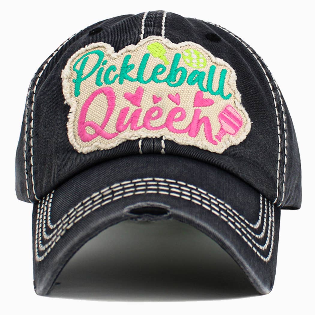 Pickleball Queen embroidered on the front - Washed Vintage