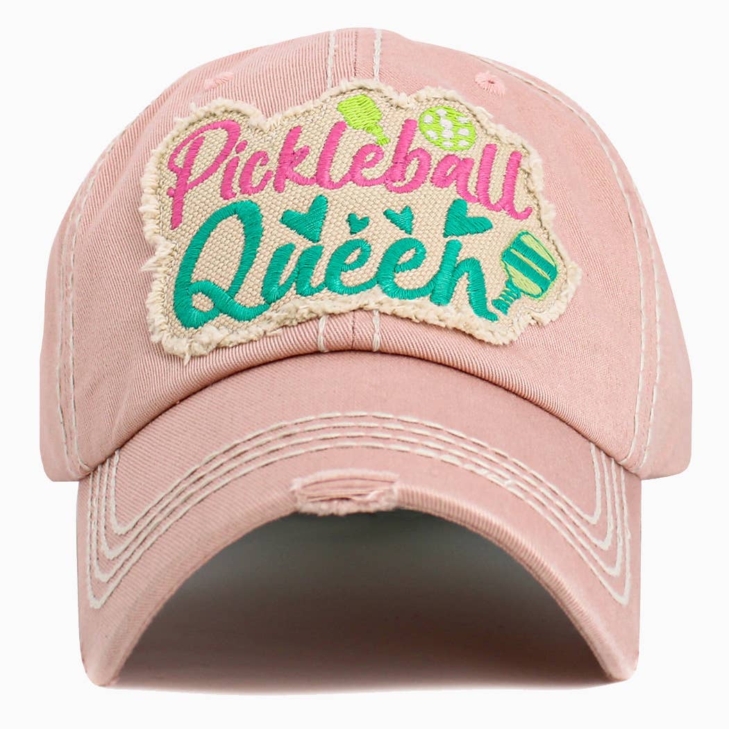Pickleball Queen embroidered on the front - Washed Vintage