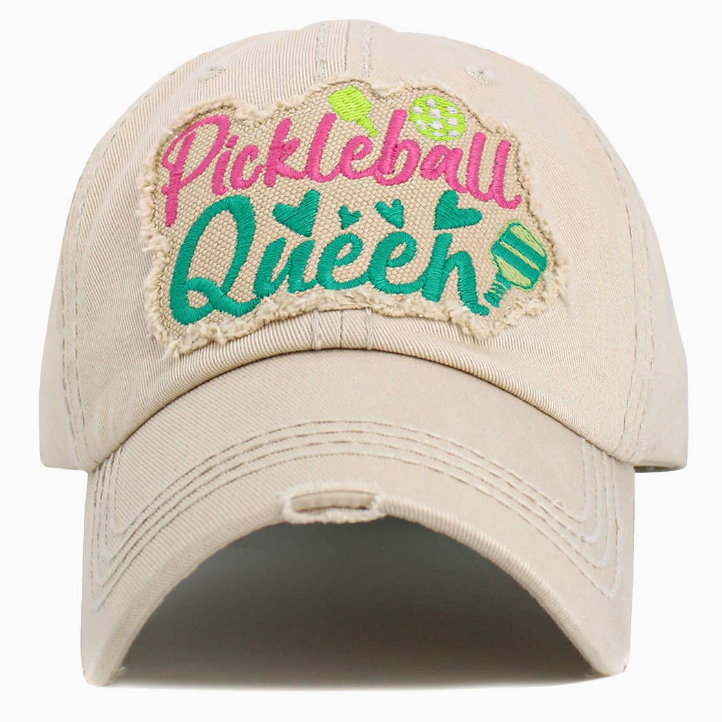 Pickleball Queen embroidered on the front - Washed Vintage
